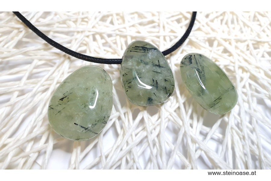 Anhänger Prehnit gebohrt